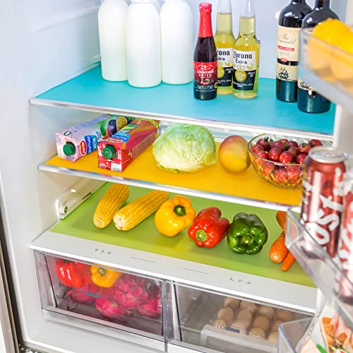 VUBOJO Refrigerator Liner Set: 8 pcs, Cuttable, Non-Slip, Waterproof