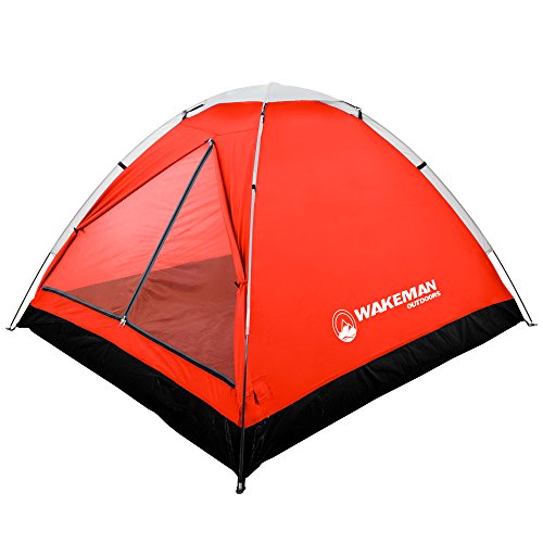 Wakeman Outdoors 2-Person Water-Resistant Camping Tent (Red)