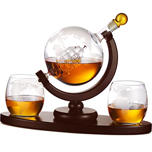 Whiskey Globe Decanter Set - 850ml