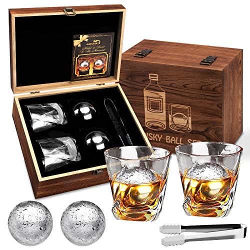 Whiskey Stones Gift Set with XL Stainless Steel Balls