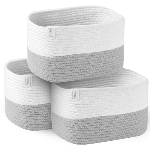 White & Grey Cotton Rope Storage Baskets - 3-Pack