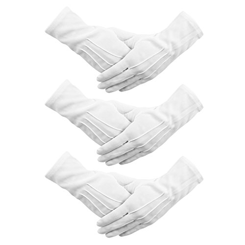 White Nylon Cotton Gloves for Formal Wear by Senkary