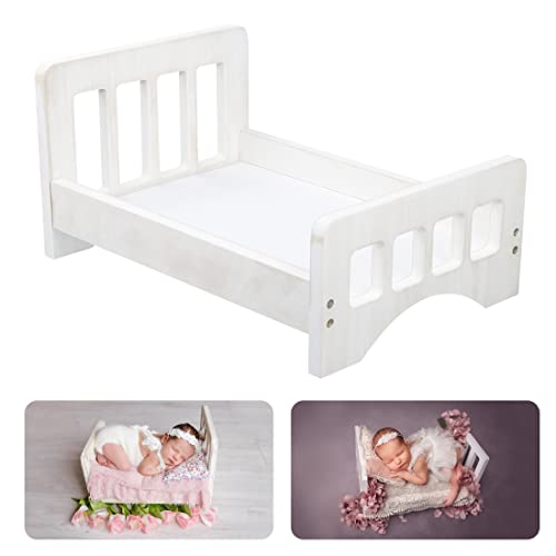 White Wooden Mini Bed Baby Photo Prop for Newborn Photography