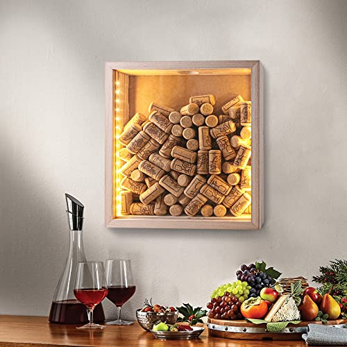 Wine Shadow Box with Lights and Slot