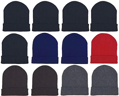 Winter Beanie Hats 12 Pack