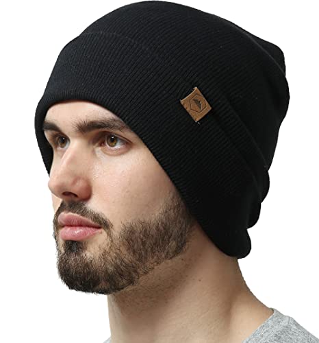 Winter Beanie Hats - Toboggan Hat - Stocking Cap Black