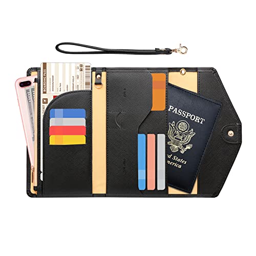 Women's ZOPPEN RFID Passport Holder & Travel Wallet, Black