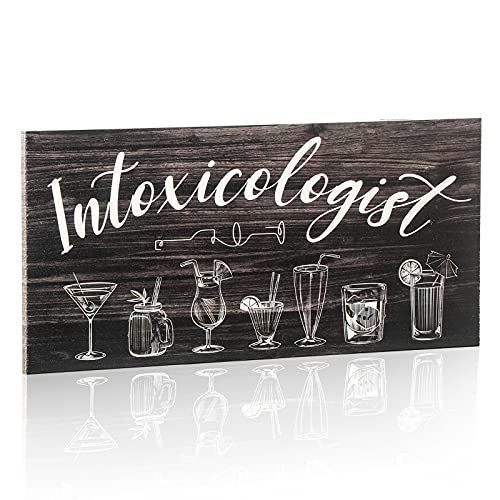 Wooden Plaque Funny Bar Sign with Drinks Patterns for Home Decor