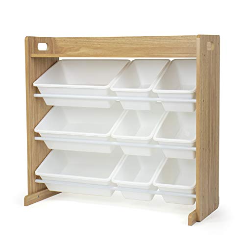 Wooden Toy Organizer with Shelf and Bins