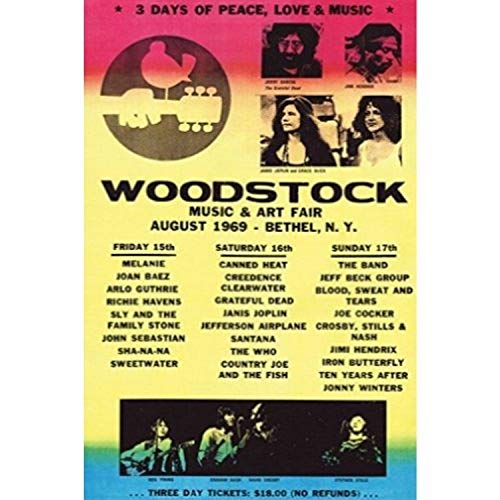 Woodstock Line-Up 1969 Art Print Poster