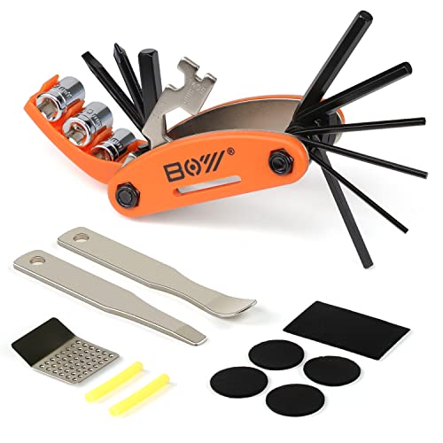XCH Robots Bike Repair Kit with 16-in-1 Multi Tool and Tire Patch Set