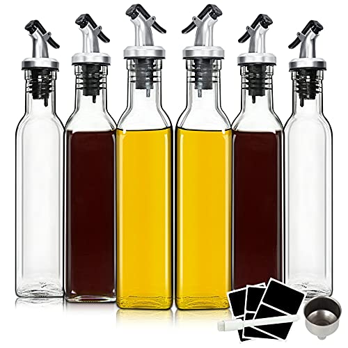 YEBODA Glass Olive Oil Dispenser Bottles 6 Pack