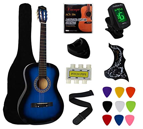 YMC Blue Beginner Acoustic Guitar Starter Package