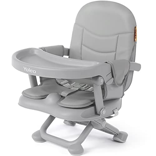 YOLEO Folding Compact Portable High Chair for Toddlers (Grey)
