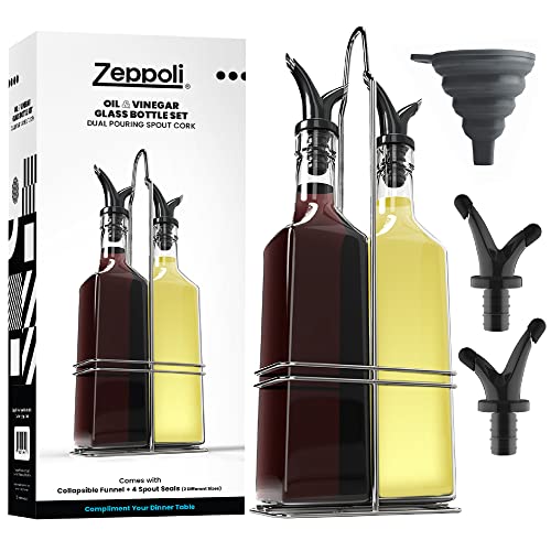 Zeppoli Oil & Vinegar Set with Stainless Steel Rack